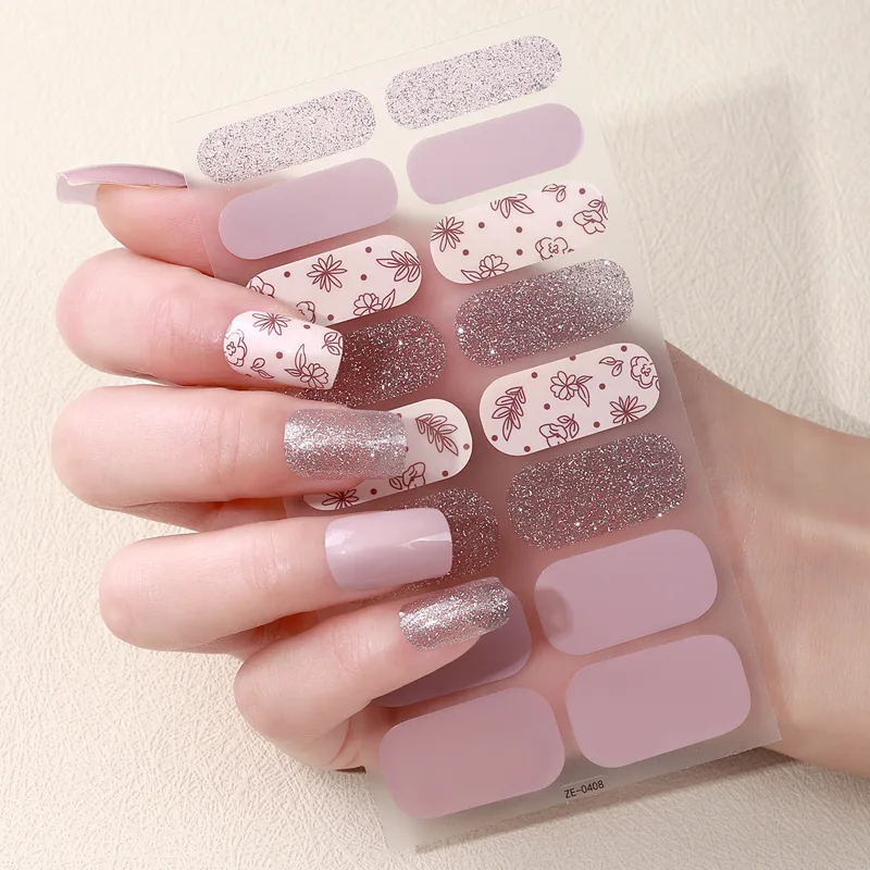 Full Cover Adhesive - 16 puntas de pegatinas para uñas