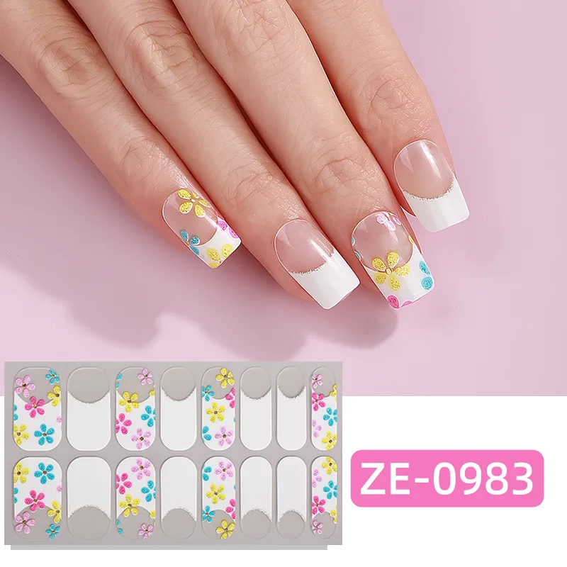 Full Cover Adhesive - 16 Tiras de Esmalte de Uñas