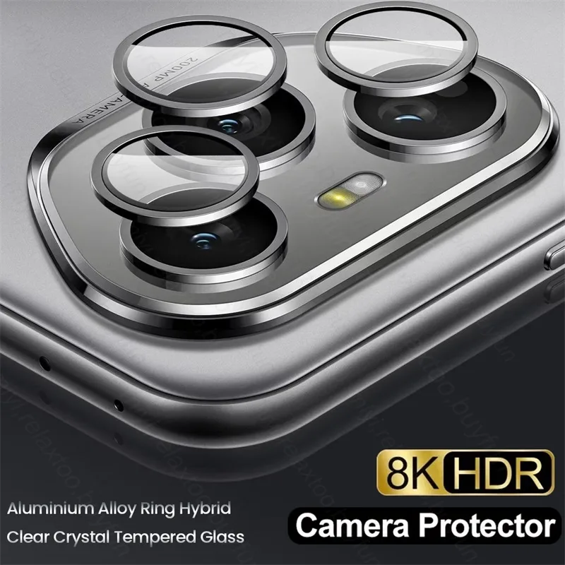 Tempered Glass Screen 9H - Protector de Cámara con Anillo Metálico