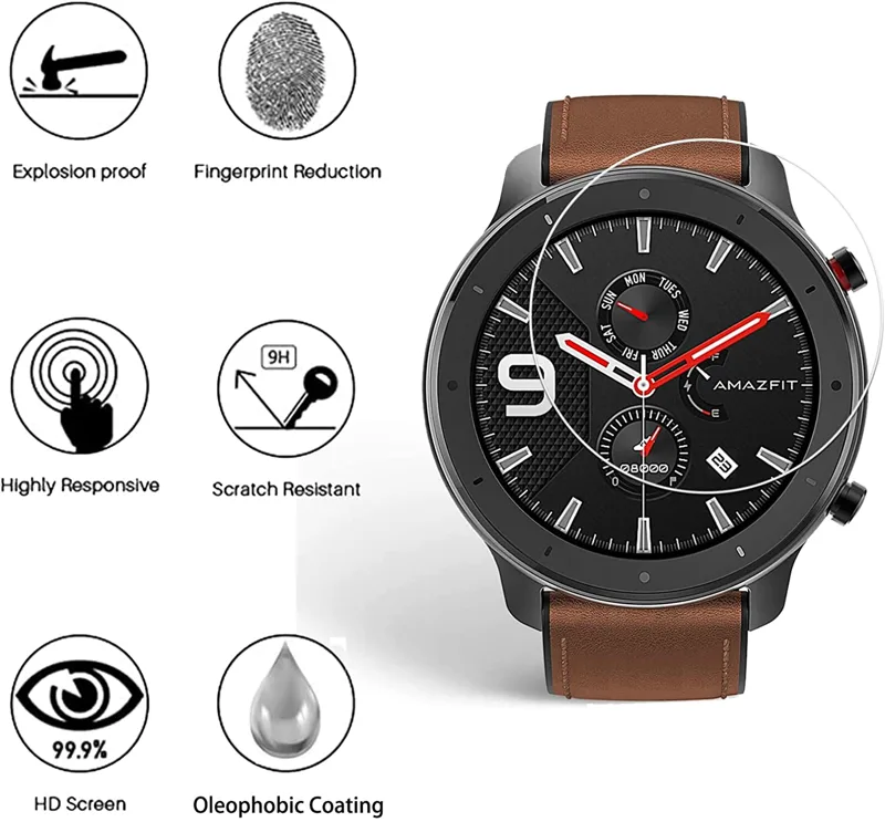 Película de vidrio templado 9H - Smartwatch Screen Film reseña y precio